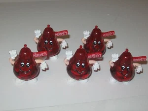 LOT OF 5 Vintage RED HERSHEY KISS   CHRISTMAS STRING LIGHT replacement covers - Picture 1 of 2