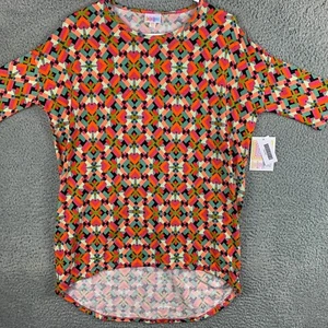 Lularoe IRMA Tunic Womens XXS NEW Red 90s Y2K Tribal Aztec High Low Hem NWT - Picture 1 of 12