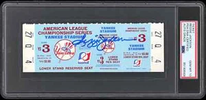 Reggie Jackson Signed Autograph Yankees HOF Baseball Ticket PSA/DNA 10 GEM MINT - Picture 1 of 2