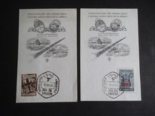 Motiv Eisenbahn, Argentinien, 2 x Karten vom 19. April 1958 ?