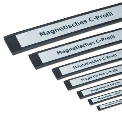 EARTHMAG GMBH Magnetisches C-Profil 15 mm x 10 Meter Rolle - Etikettenhalter Set (3,40 €/m.)