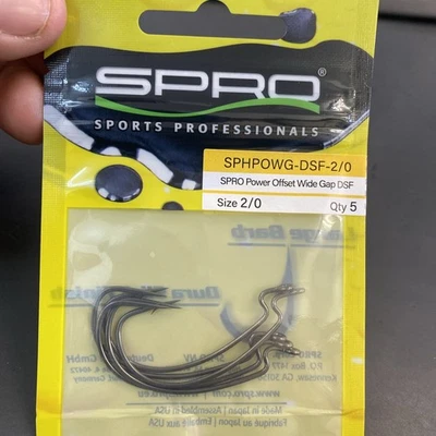 Spro Power Offset Wide Gap DSF Hooks 2/0 5ct - Image 1 of 4