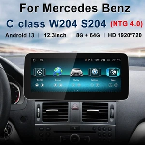 12.3'' Android Car Radio Stereo GPS Carplay For Mercedes C Class W204 NTG4.0 - Picture 1 of 10