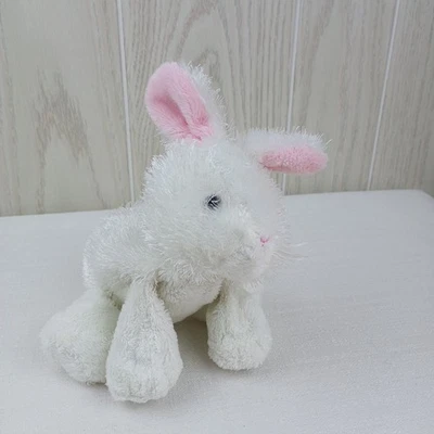 Juguete suave de peluche Webkinz Ganz And LIL Kinz Bunny Rabbit blanco y rosa sin código Foto 1 de 4