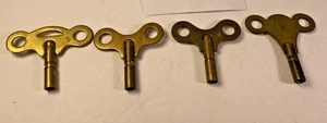 Antique Brass Clock Winding Keys Lot of 4,  Marked #5 - #5 - #6 - #7 Lot #H - Picture 1 of 6