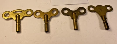 Antique Brass Clock Winding Keys Lot of 4,  Marked #5 - #5 - #6 - #7 Lot #H - Image 1 of 4