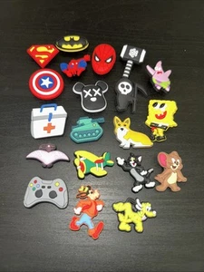 Lot of 20 Croc Shoe Charms Movies TV Games Characters Heroes Ocean Animals - Picture 1 of 6