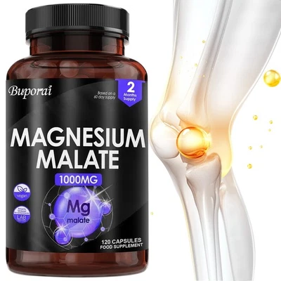 BUPORAI Magnesium Malate - Promotes Muscle and Bone Health and Enhances Flexibility
