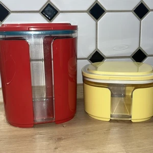 2 x Tupperware Skyline rot und gelb * Dosen Vorratsbehälter 1,5 und 0,7 L - Bild 1 von 7