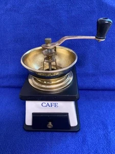 Vintage dekorative Kaffeebohnen Mahlwerk Metall Keramik & Holz 7,5" hoch unbeschriftet - Bild 1 von 8