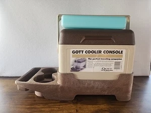 Consola Gott Tote 6 enfriadores reposabrazos marrón portavasos botella 6pk lonchera leer - Imagen 1 de 14