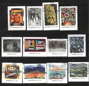 US Sc# 4748a-l MODERN ART IN AMERICA USED SET of 12 SINGLES OFF PAPER SOUND - Picture 1 of 1