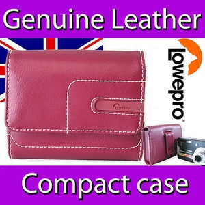 FUNDA CÁMARA COMPACTA LOWEPRO PORTOFINO CUERO REAL GENUINO COSIDA EN ROJO - Imagen 1 de 1