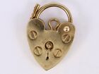 Heart Padlock Clasp 9ct Gold Vintage Ladies Gate Bracelet 375 1.6g AW28