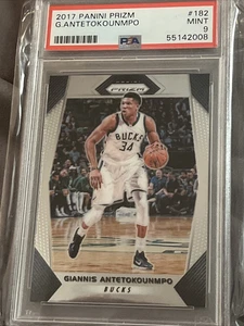 Giannis Antetokounmpo 2017-18 Panini Prizm Base #182 PSA 9 - Bucks - POP 204 - - Picture 1 of 2
