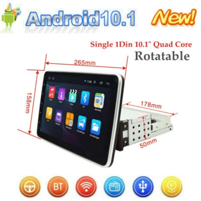 Single 1 Din Android 11 Car MP5 Player Stereo Radio WiFi USB GPS FM BT 10.1" - Image 1 of 4