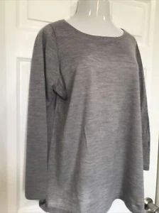 Laura Plus Size 2X Gray Tunic Wool Blend Lightweight Fine Knit Gray Sweater - Picture 1 of 7