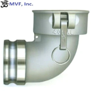 4" Type DA Camlock, 90° Female Coupler x Male Adapter, Aluminum DA400AL90 - Picture 1 of 3