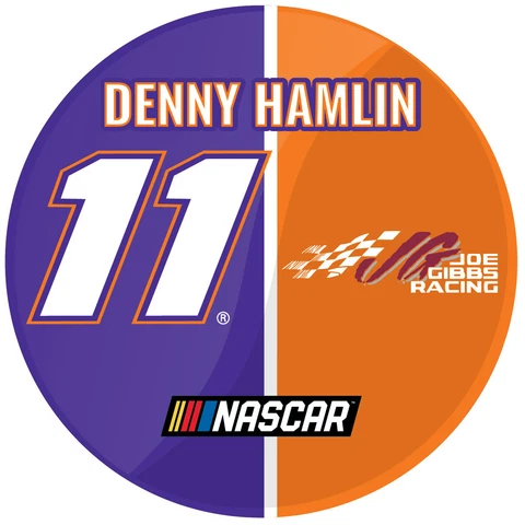 NASCAR #11 DENNY HAMLIN 4" ROUND MAGNET-NASCAR MAGNET Cover