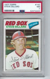 Tarjeta de béisbol Topps 1977 #142 Steve Dillard de los Medias Rojas de Boston clasificación PSA 7 - Imagen 1 de 2