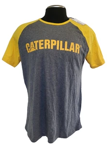 Caterpillar Cat Logo Team Slim Fit Crew Neck Gray Short Sleeve T Shirt L - Picture 1 of 7