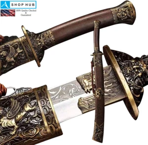 Handmade Japanese Katana Samurai Sword1095 High Carbon Steel Wood - Picture 1 of 7