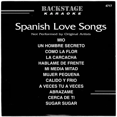 BACKSTAGE KARAOKE CD+G BS4717 CDG CLASSIC SPANISH SONGS SELENA JULIO y MAS cdg - Image 1 of 2
