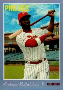 2019 Topps Heritage High Number Purple Refractor #702 Andrew McCutchen Phillies - Picture 1 of 1