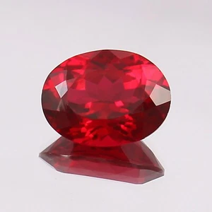 Flawless Mozambique Blood Red Ruby Loose Oval Gemstone Cut, Fine Quality 11.70 C - Picture 1 of 4