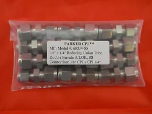 Parker 6RU4-SS A LOK CPI 3/8” x 1/4” Reducing Union Tube (Lot of 12) - Picture 1 of 1