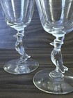 Old Crow 2 Glasses Whiskey Bird Top Hat Stemware Barware Libbey 1968 Retro MCM