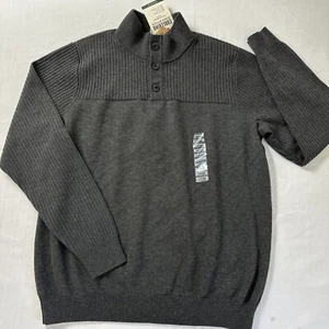 Suéter Duluth Trading Co Para Hombres L Coolerino 1/4 Botón Cuello Simulado GrisNUEVO - Imagen 1 de 11