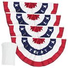 USA Pleated Fan Flag American US Bunting Flag Patriotic Half Fan 4, 1.5x3 Feet