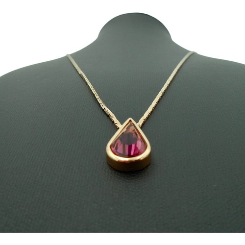 Collana Christian Dior placcata oro viola lacrima ametista 17” firmata Germania