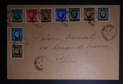 1938 Fez Marruecos Agencias Británicas Cubierta Uso Local Multi Franqueado Foto 1 de 2