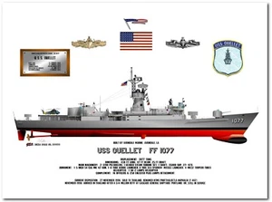 USS Ouellett FF 1077, a US Navy Knox Class Fast Frigate, 1983 - 1985 - Picture 1 of 1