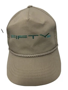 *YUPOONG Classic SNAPBACK "FIFTY" Baseball Cap w/ Braid Bill Tan Beige - Picture 1 of 8