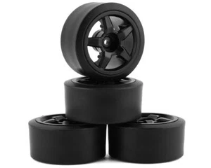 UDI R/C 1/16 Pre-Mounted Drift Tires (Black) (4) [UDI1601-005#B] - Picture 1 of 3