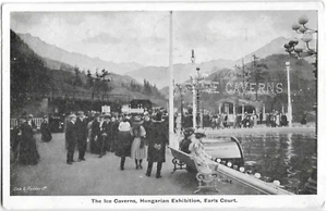 London England Earls Court Exhibition Ice Caverns Hungarian boat Postcard A05 - Picture 1 of 2