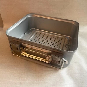 V. MUELLER CARDINAL HEALTH METAL MEDICAL EQUIPMENT STERILIZATION CASE NO LID - Picture 1 of 7