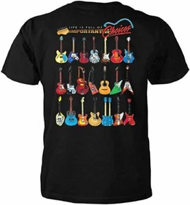 Maglietta Important Choices Rows of Guitars Musica Rock and Roll T0378MSSTZBLK - Foto 1 di 3