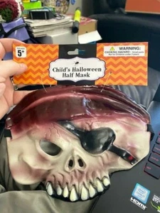 Halloween Pirate Half face Mask Scary Child's Play Realistic Rubber New!!! - Picture 1 of 2