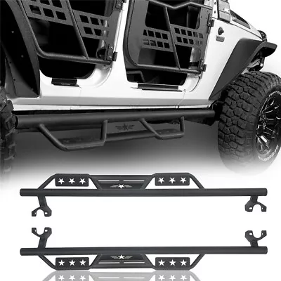 Pair Side Steps Nerf Bars Running Boards for 2007-2018 Jeep Wrangler JK 4-Door - Image 1 of 4