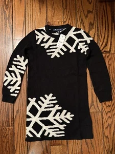 Brooks Brothers Girls Wool Blend Snowflake Black Sweater Dress Medium New $98.50 - Picture 1 of 5