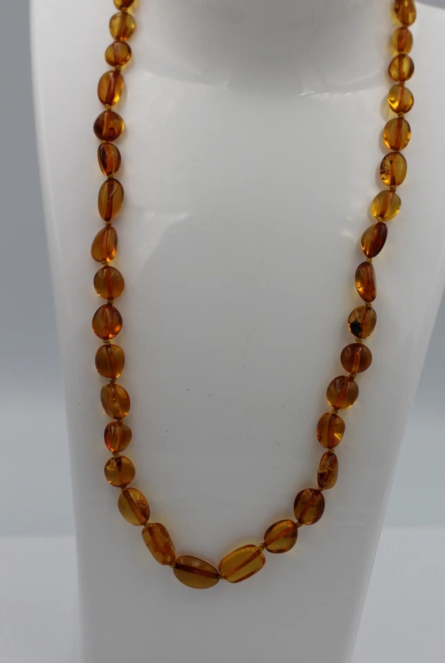 Collar De Ámbar Aproximadamente 45 Cm Perlas De Ámbar Top - Imagen 1 de 4