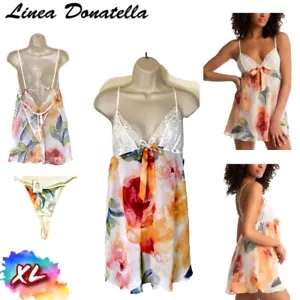 NWT Linea Donatella XL 2-Pc Lindsey Garden Babydoll & Thong Underwear Set LYG180 - Picture 1 of 9