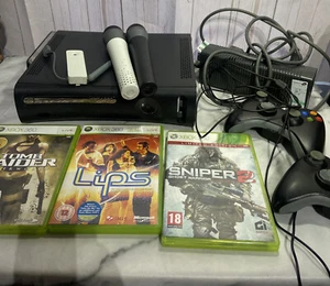 Xbox 360 console bundle 2 Wireless Controllers Wi-Fi Adapter 2 Mics LIPS Games - Picture 1 of 12