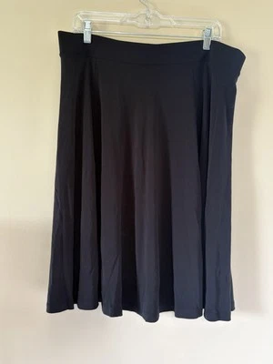 Falda negra Lands End para mujer talla XL acampanada hasta la rodilla Foto 1 de 4