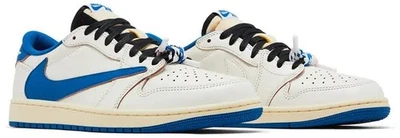 Travis Scott x Air Jordan 1 Retro Low OG SP 'Sail Military Blue' Mens  fast ship - Image 1 of 4