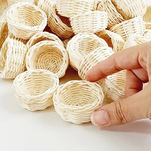 Miniature Wicker Baskets Set of 10 Handmade Rattan Dollhouse Market Decor 1:12 - Picture 1 of 12